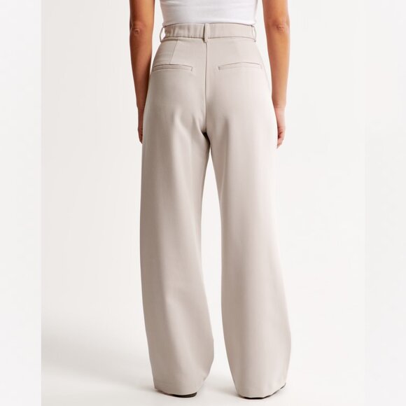 Curve Love A&F Sloane Tailored Wide Leg Pant (Light Taupe) - Picture 3 of 4